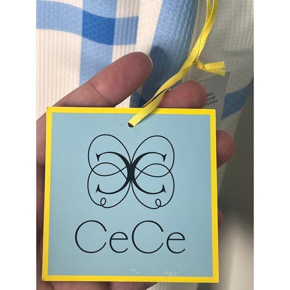 NWT CeCe Spring Meadow Floral Grid Dress New Ivory Women's Size 12 - Picture 8 of 12